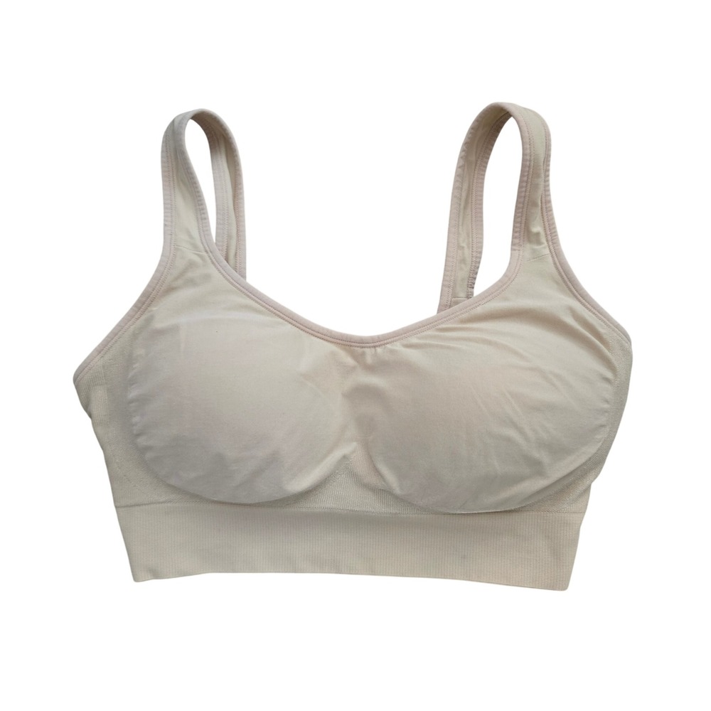 Truekind Seamless Wireless Bra Beige Womens Medium 10023 Padded Comfort Lounge